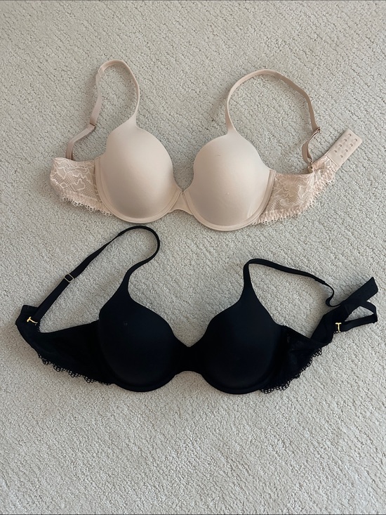 Soma Other - Soma Embraceable Demi Bra 34D Nude Seamless Lace Trim T-Shirt Bra Molded Cups